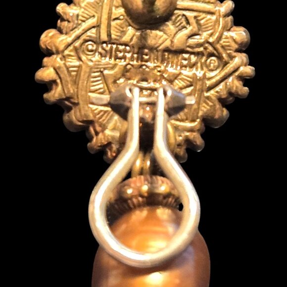 Stephen Dweck Pierced, Drop, Citrine/cultured Pearl 925 Bronze earrings - Picture 2 of 6